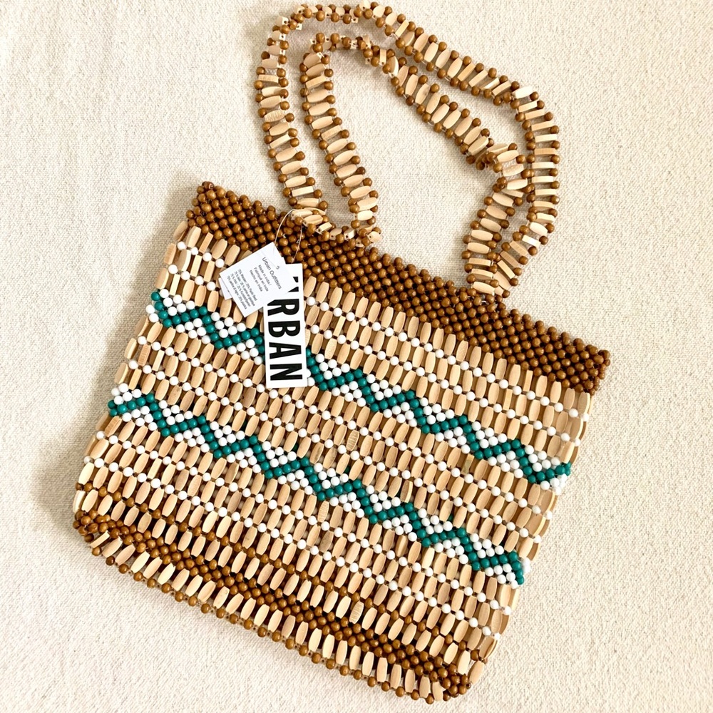 NWT UrbanOutfitters Beaded Summer Tote Bag